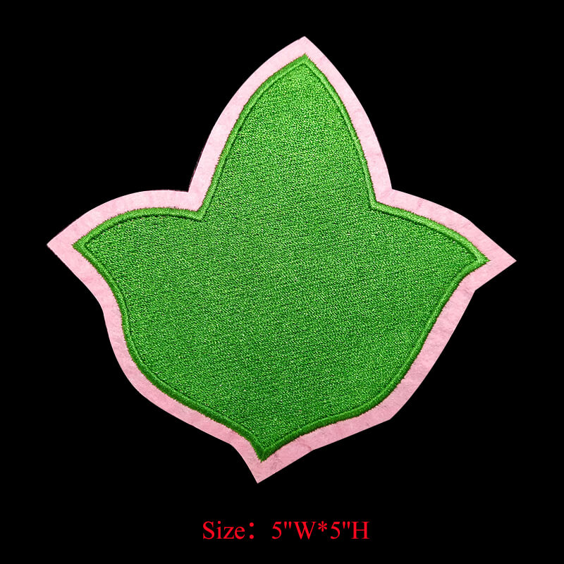 Sew-On Patch Greek Letters Sorority Pink and Green Embroidered Patches