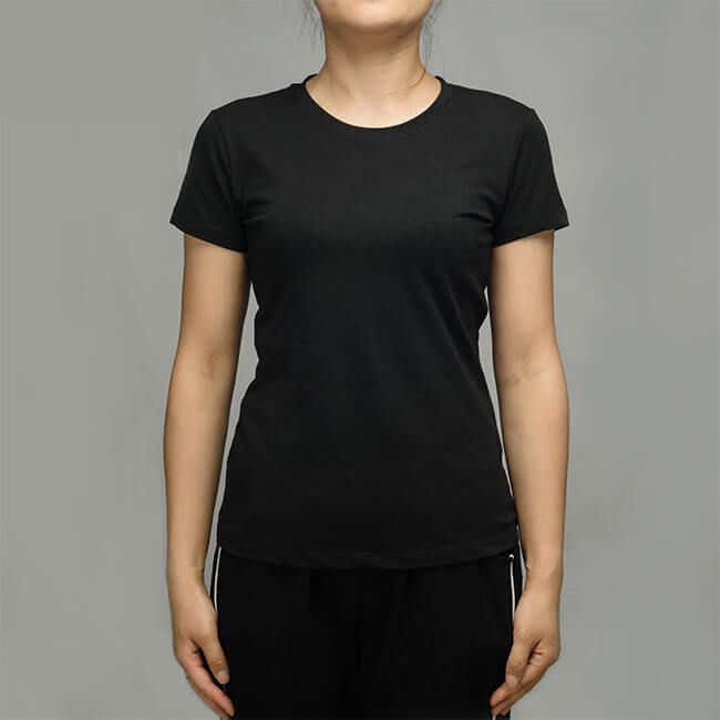 Wholesale Women Ribbed crew neck t-shirts