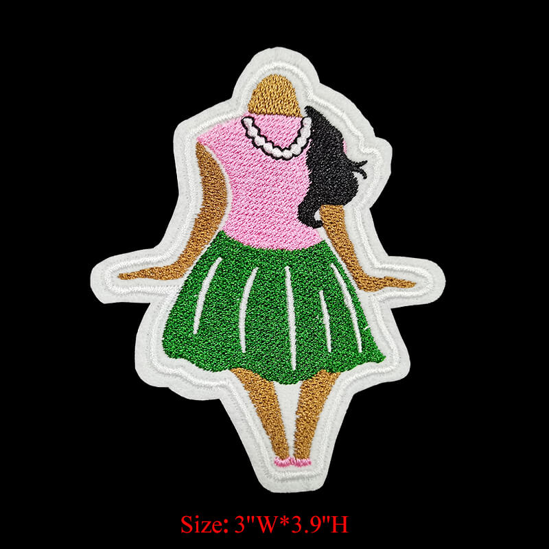 Pretty Girl Greek sorority iron on embroidery patches