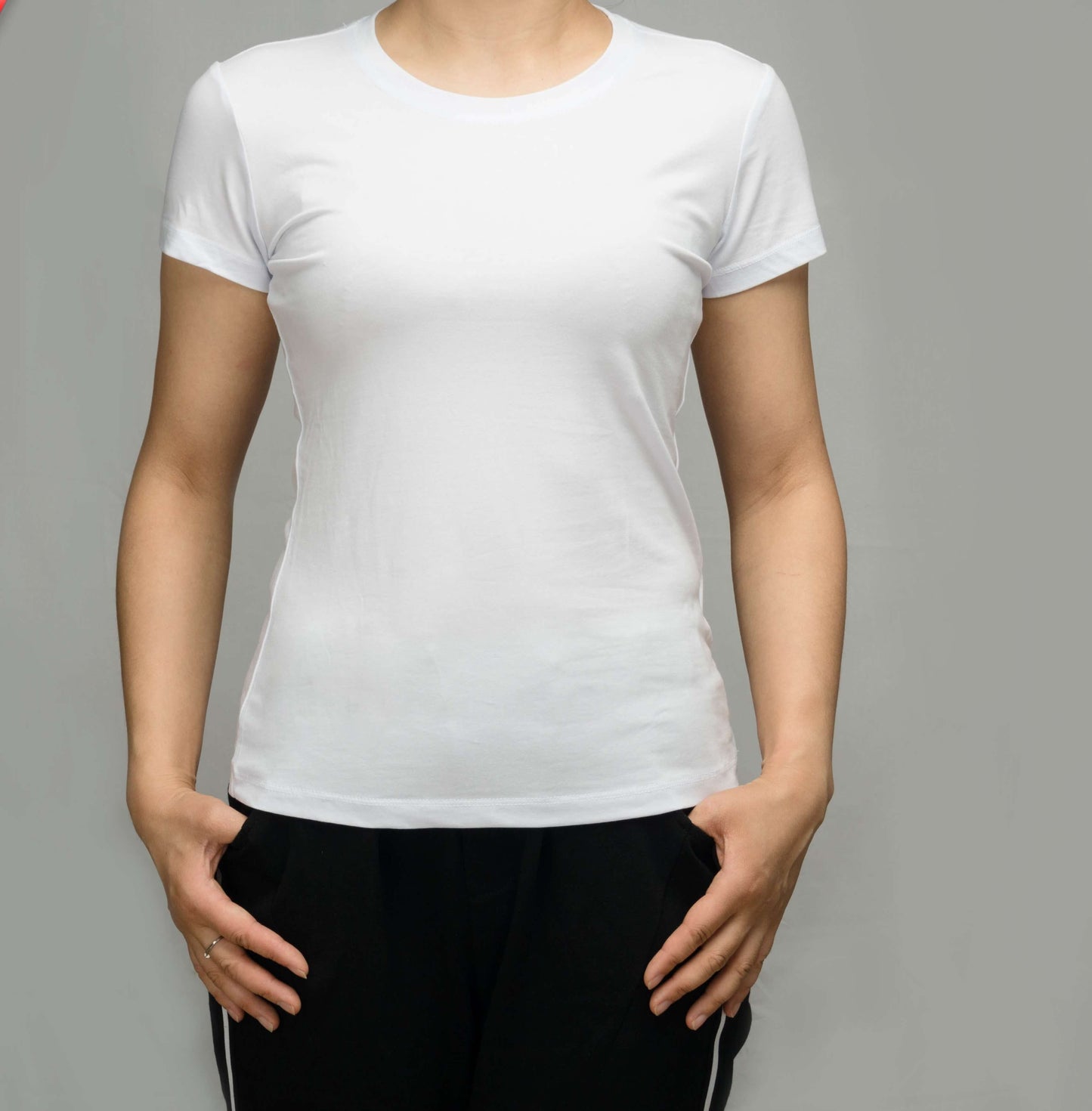 Wholesale Women Ribbed crew neck t-shirts