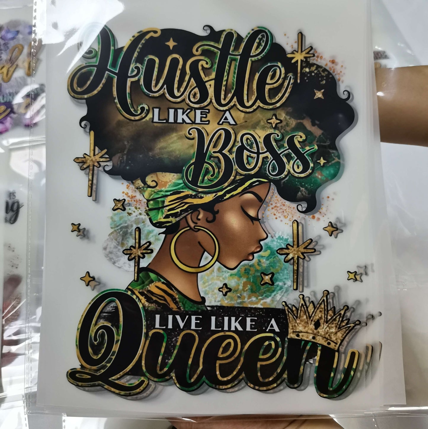 Customized High-quality Live like a queen Print Heat Transfer PU Vinyl