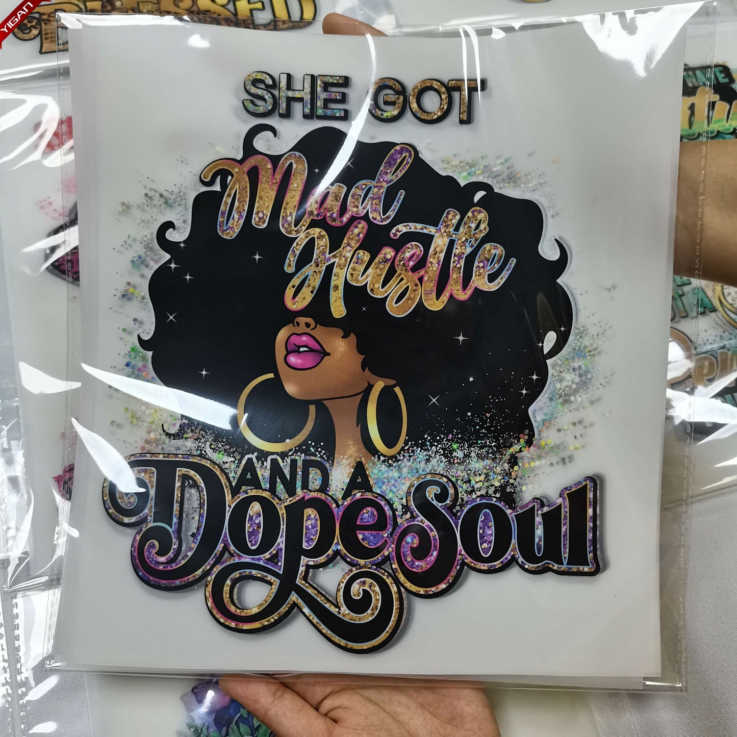Black queen She Got Mad Hustle Vinyl Transfer