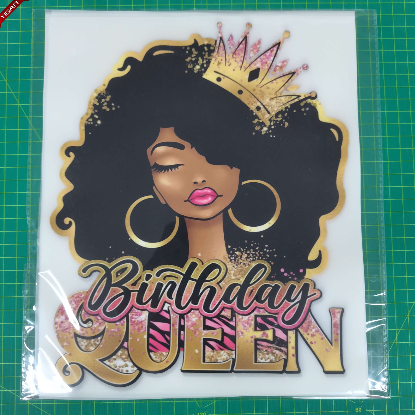 Birthday Queen Printing Vinyl Transfer Iron on Afro Queen