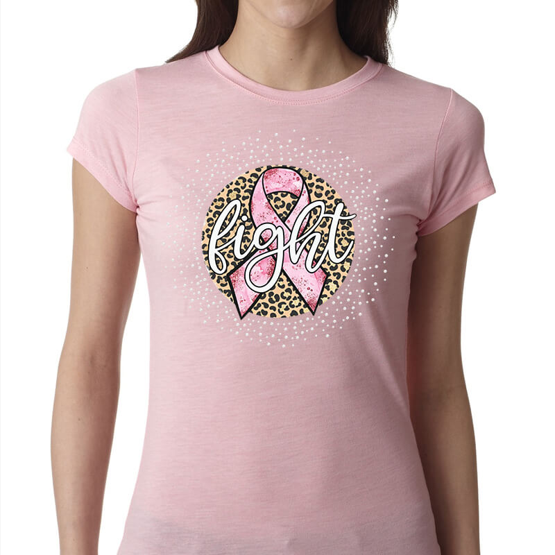 Best Sale Pink Ribbon Designs for Lady Shirts
