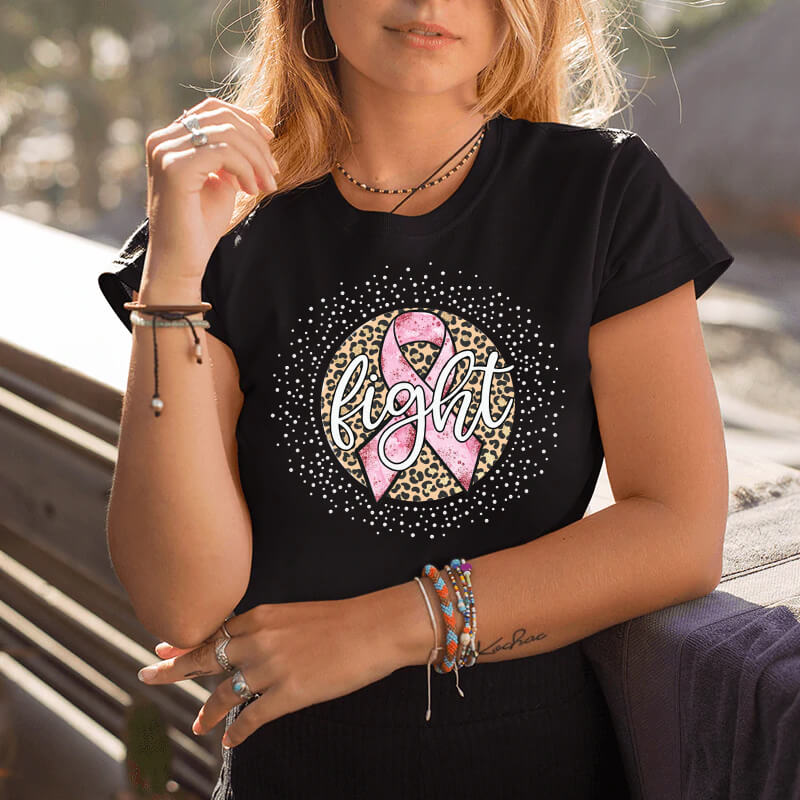 Best Sale Pink Ribbon Designs for Lady Shirts
