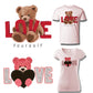 iron on cartoon pink cute bear