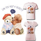 iron on cartoon pink cute bear