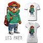 Cute Bear Stripes Iron On Patches Appliques Thermo Stickers On Clothes