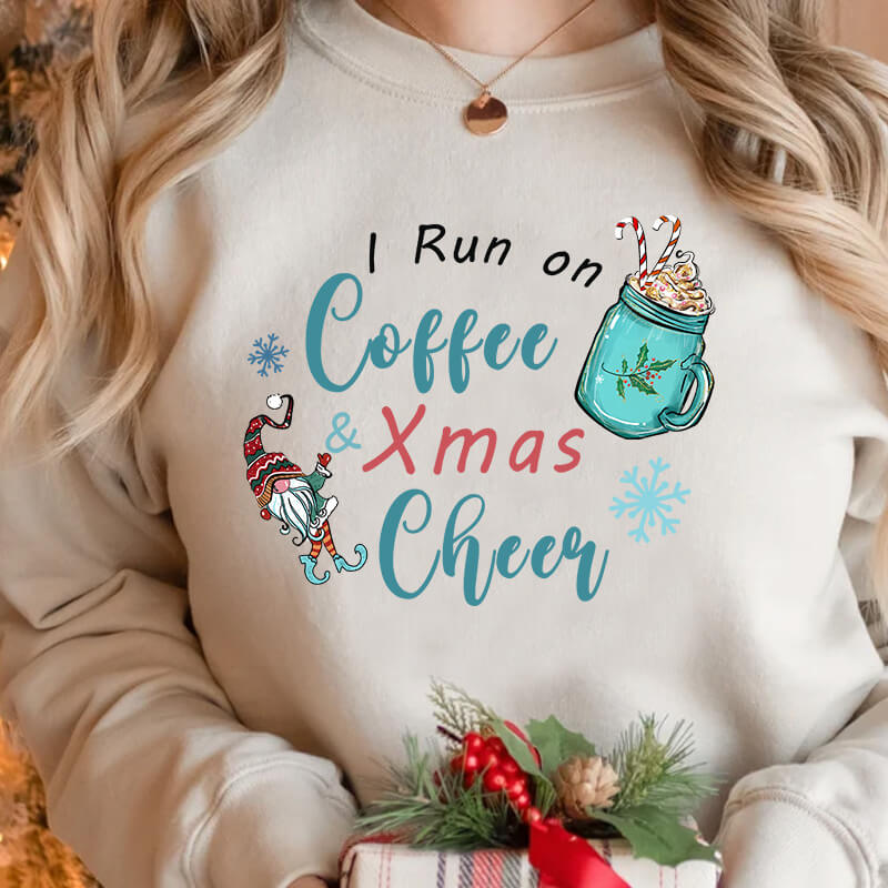X-Mas Cheer Mockup of a young woman wearing a Sweatshirt