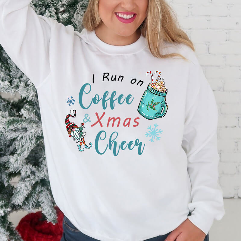 X-Mas Cheer Mockup of a young woman wearing a Sweatshirt