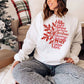Round-Neck  Sweatshirt Mockup of a woman with Christmas gift