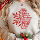 Round-Neck  Sweatshirt Mockup of a woman with Christmas gift