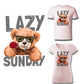 iron on cartoon pink cute bear