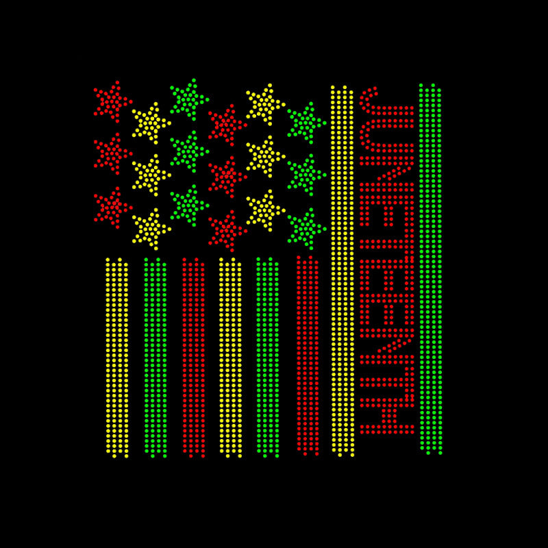 Factory Custom Juneteenth crystal rhinestone transfer motif design for tshirts