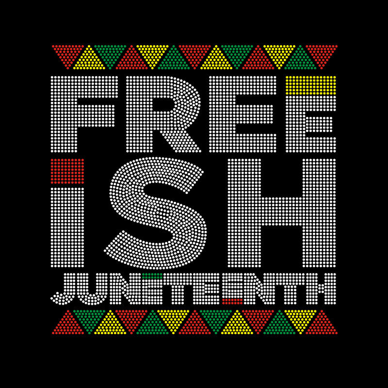 Factory Custom Juneteenth crystal rhinestone transfer motif design for tshirts