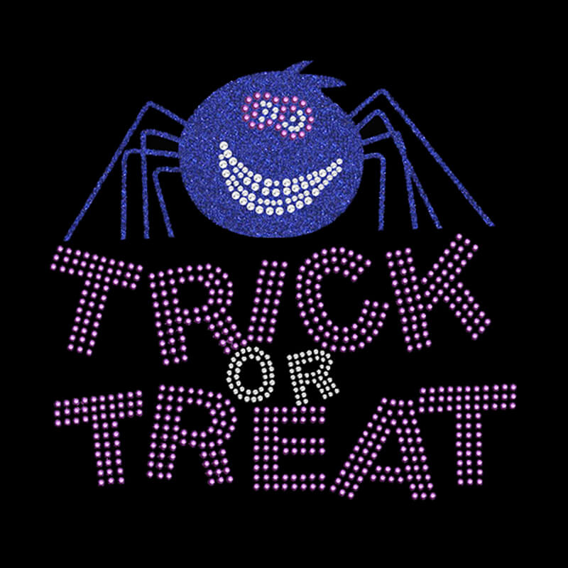 Wholesale Halloween Party Witch Hat Scary Rhinestone Iron On Transfer Hotfix Bling