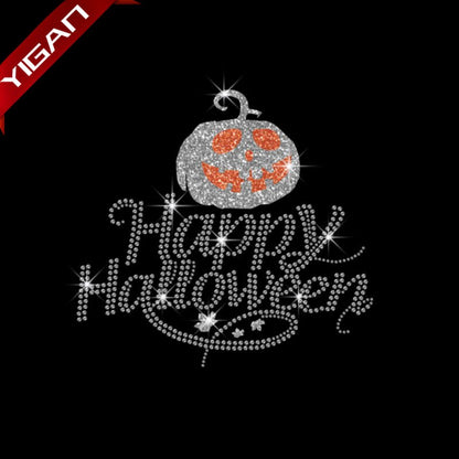 Wholesale Halloween Party Witch Hat Scary Rhinestone Iron On Transfer Hotfix Bling