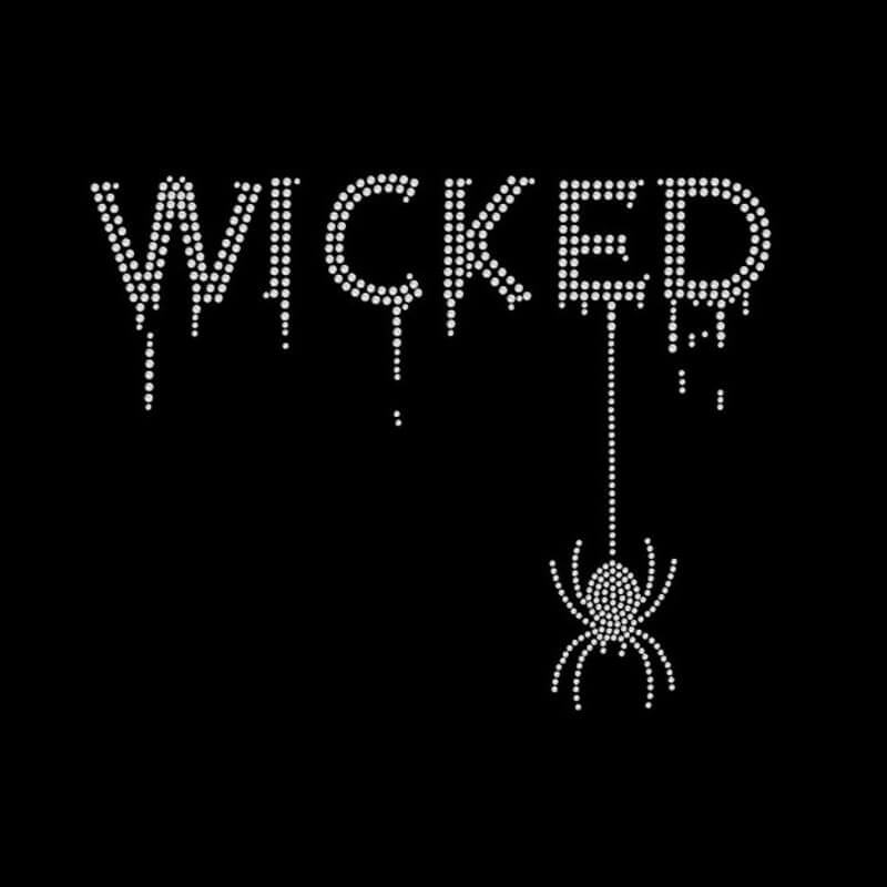 Wholesale Halloween Party Witch Hat Scary Rhinestone Iron On Transfer Hotfix Bling